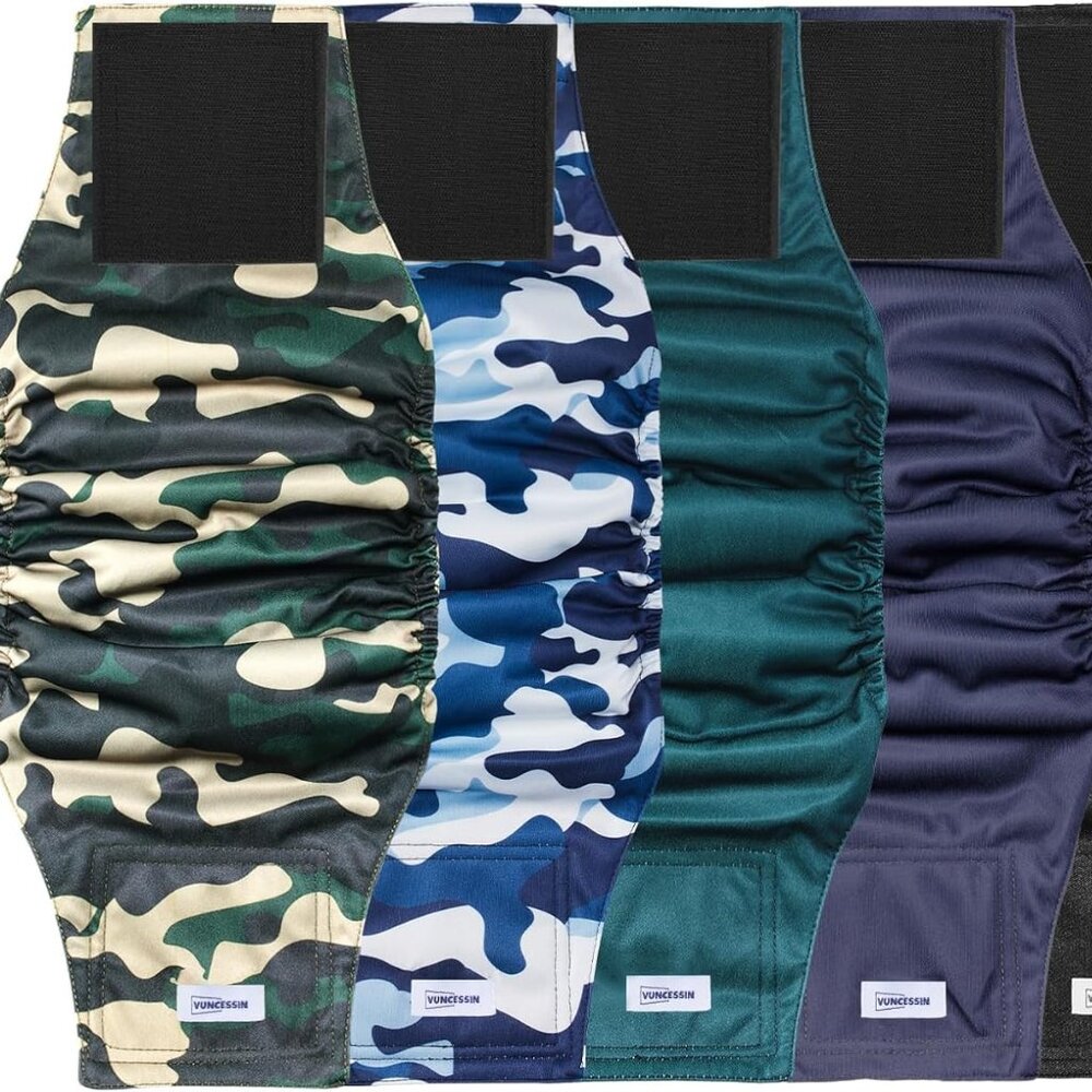 Reusable Dog Diapers Male, Washable Belly Bands Male Dogs, Pack of 5 NEW Sz. XL